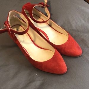 Red suede shoes
